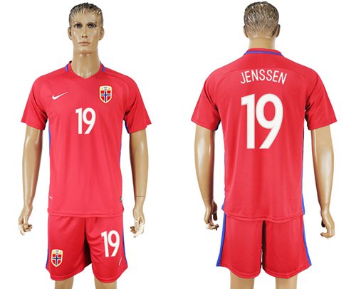 Norway #19 Jenssen Home Soccer Country Jersey